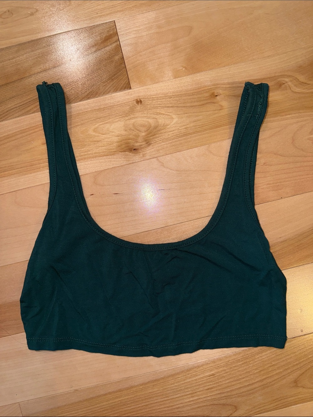 Everyday Scoop-Neck Cami in Deep Green M see manufacture defect pic new